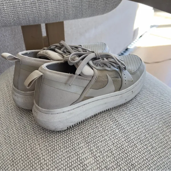 Nike Womens Court Vision Alta TXT Low Top Sneakers in Cream / Tan - Image 4
