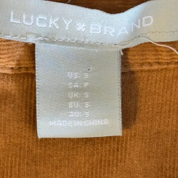 480 | Lucky‎ Brand Womens Small Corduroy Tie Waist Shirt Dress Tobacco Brown - Image 6