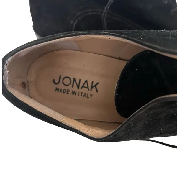 JONAK Black Suede Shoes Oxfords Lace Up Stacked Heel Womens Size FR 40 US 8 - Image 7