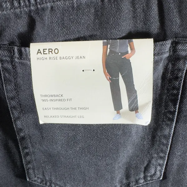 1688| NWT Aeropostale High Rise‎ Baggy 90s Inspired Jeans Black 14 - Image 5