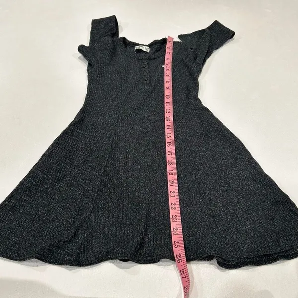 Abercrombie Kids Gray Long Sleeve Henley Sweater Dress Size 9/10 Cozy Knit - Image 5
