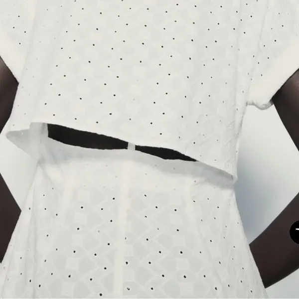 🌷- New Zara OPENWORK EMBROIDERED‎ MIDI SHIRT DRESS - Image 6