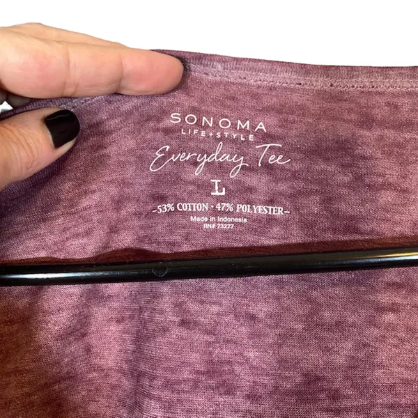 Sonoma Purple Long Sleeve Cotton Blend Casual T-Shirt Women Sz L - Image 6