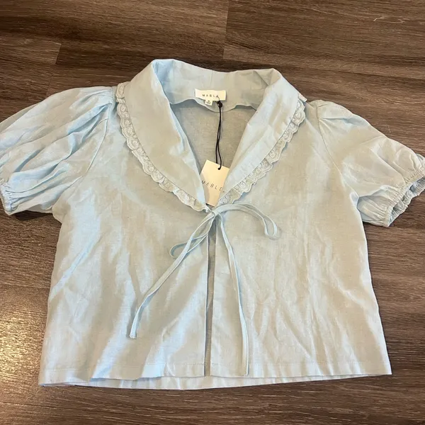 Mabel Puff Sleeve Tie Top - Image 4