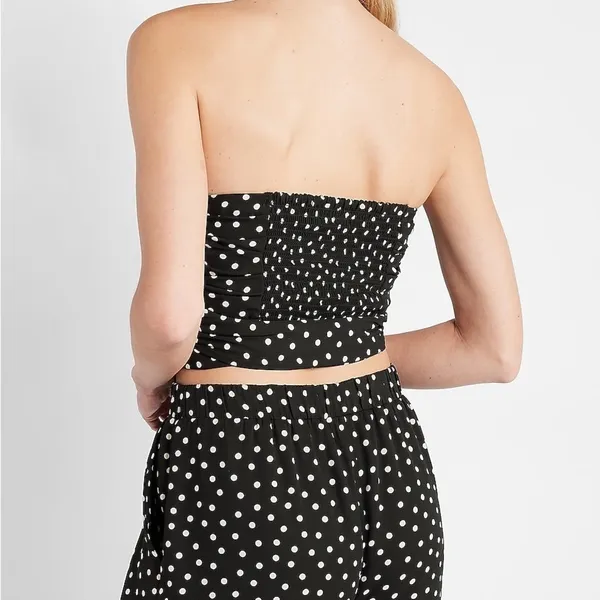 Express polka dot tube top with tie size XL NWOT - Image 4