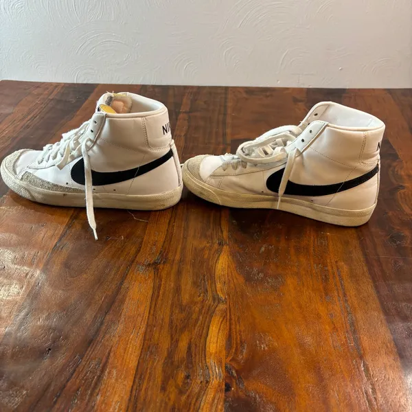 Nike Blazer Mid 77 Vintage Womens 10‎ White Black High Top Sneakers CZ1055-100 - Image 6