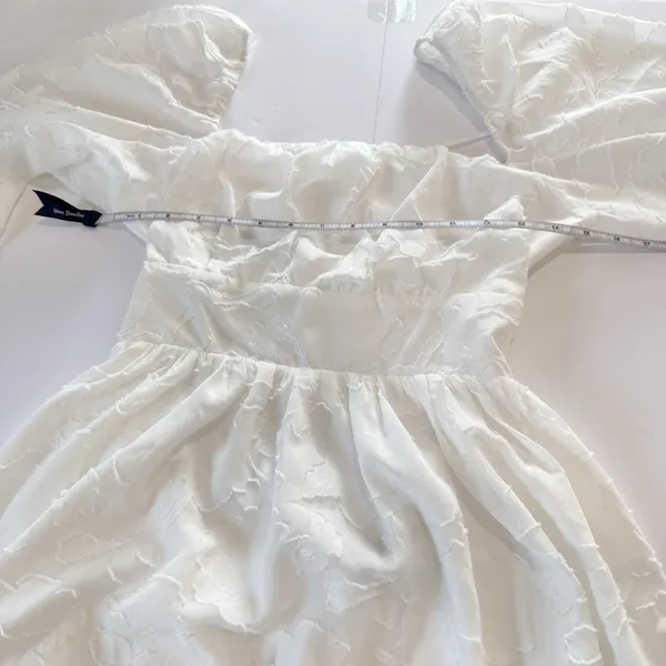 NWT Lulus Flirtatious Nature White Floral Jacquard Lace Up Midi Dress Size LARGE - Image 10