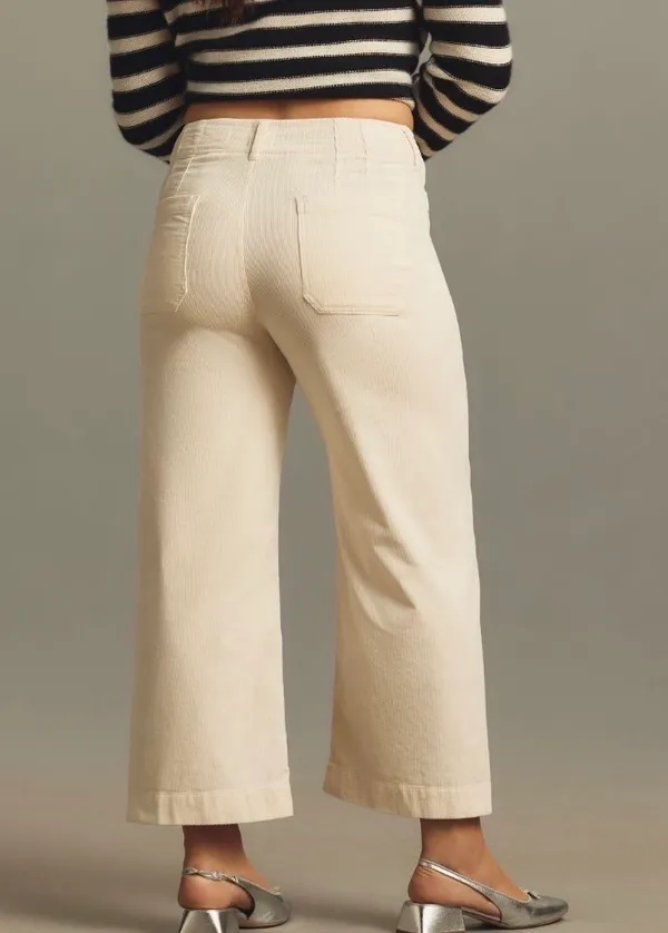 Anthropologie Maeve The Colette Corduroy Crop Wide-Leg Pants, Size 33 - Image 5