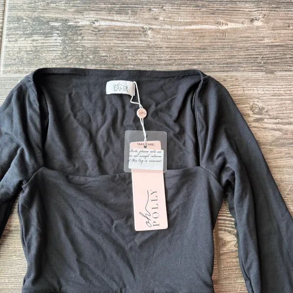 Oh Polly Baize Square Neck Long Sleeve Mini Dress - Image 3