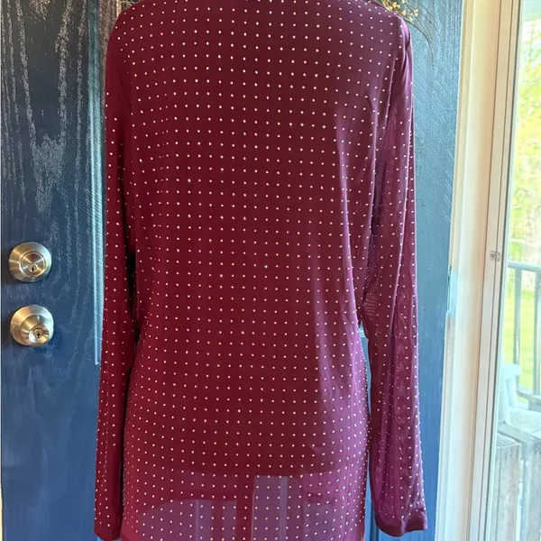 Torrid Mesh Mock Neck Rhinestone Top size 2 color Winter Bloom - Image 5