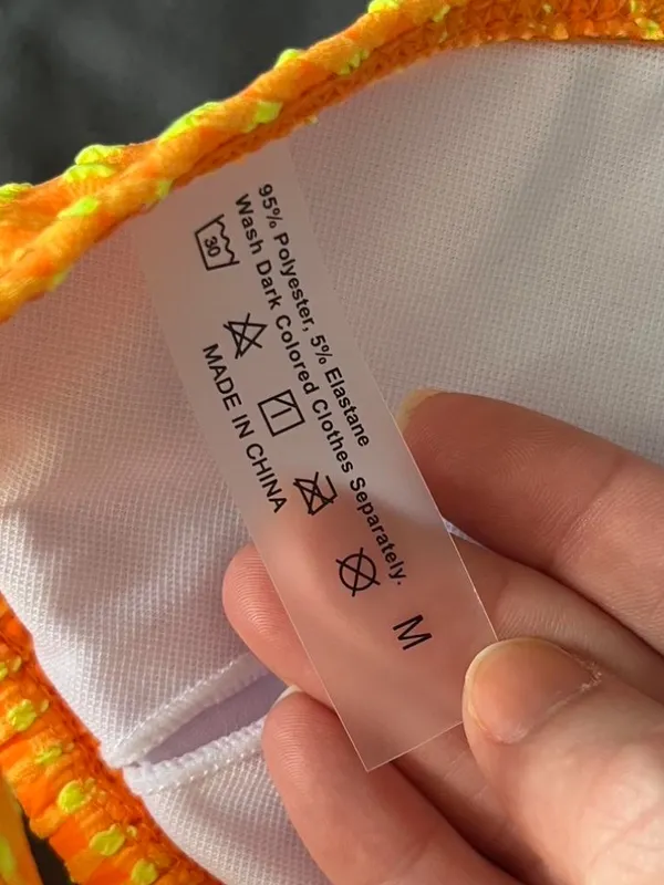 Women’s Orange Checked gingham boy Short bikini Size M Size M - Image 7