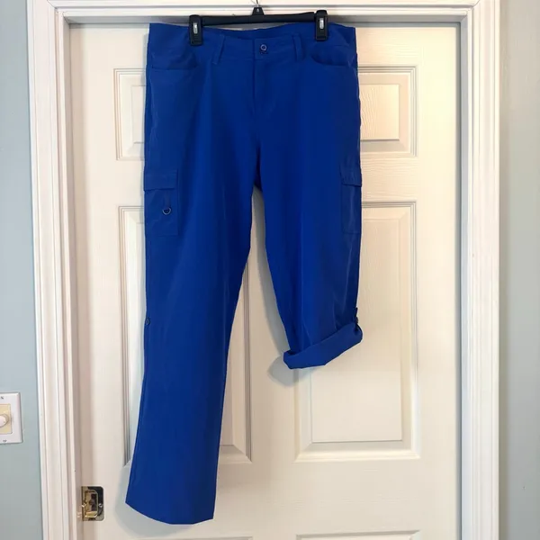 Fabletics Serena Wide Leg Convertible Cargo Pants XL Electric Blue - Image 4