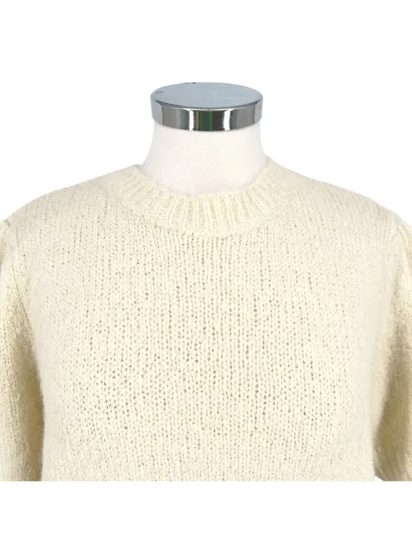 Vero Moda Puff Sleeve Cream Sweater Size Large Light Academia Cottagecore - Image 3
