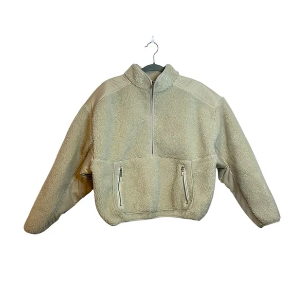 Madewell Half Zip Mockneck Pullover Sherpa Fleece - Image 2