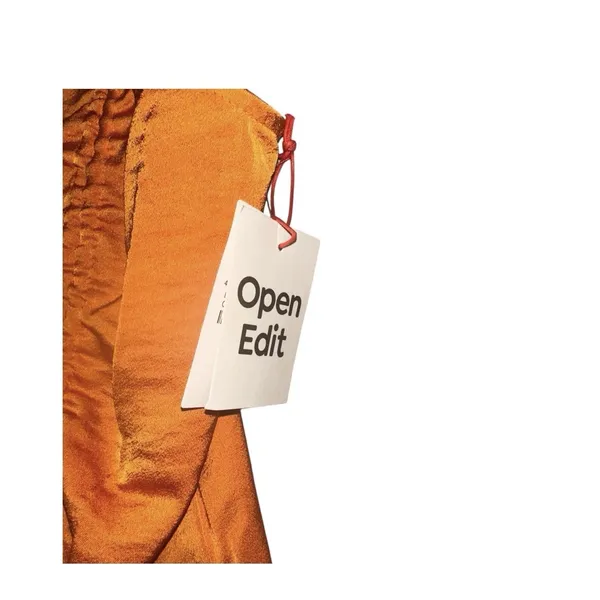 NEW Open Edit Crop Women Sz S Orange Ruched Adjustable Wide Strap y2k 90s Spring - Image 2