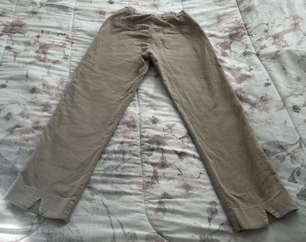Corduroy Beige Ivory Bootcut Pants, one size - Image 6