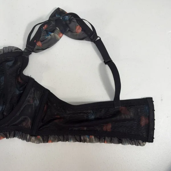 Torrid Plus 1X Bralette Bra Sweet‎ Inkatha Floral Ruffle Mesh Underwire Gorgeous - Image 11