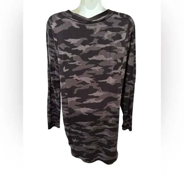 Athlete Dresses Athleta Camo Balance Dress Sz S Black Luxe Long Sleeve Pockets - Image 7