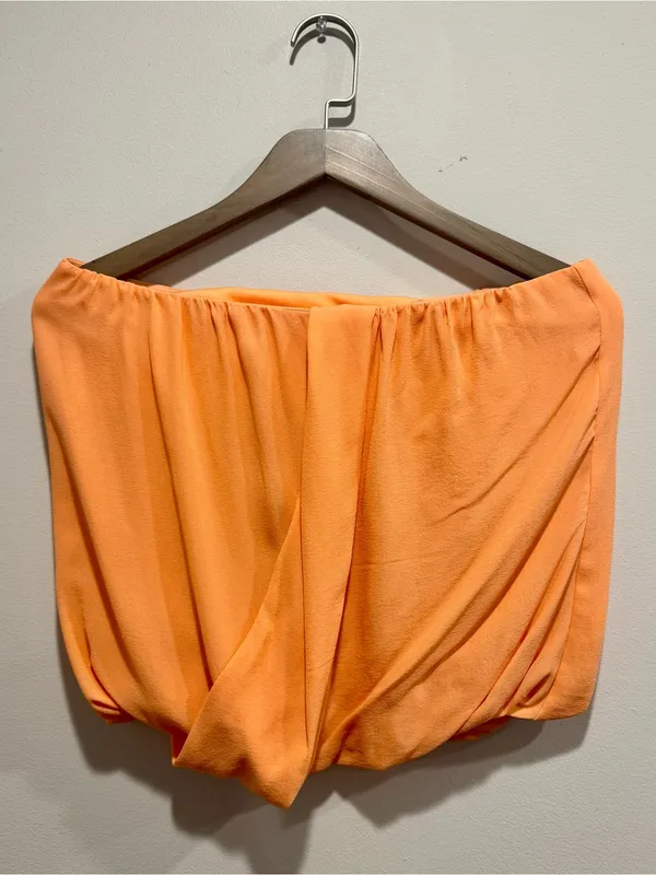 Alice + Olivia NWT Silk Strapless Draped Bubble Top Peach M R204008692⁠ - Image 2