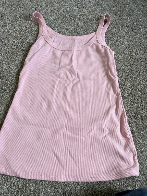 Light pink basic ribbed tank Size M - Image 2
