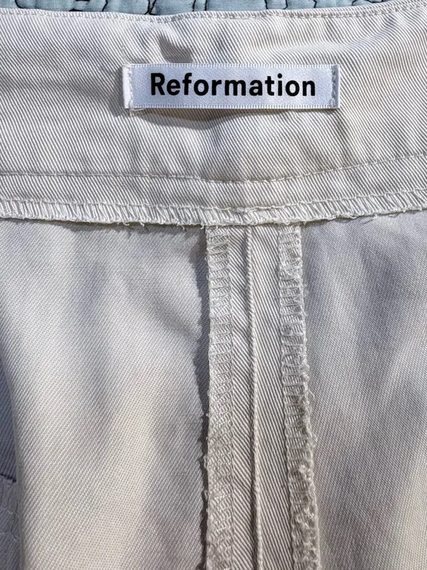 💥Reformation Mason Pleated Pants Ivory Tencel High Rise Wide Leg Sz 18🧡 - Image 10
