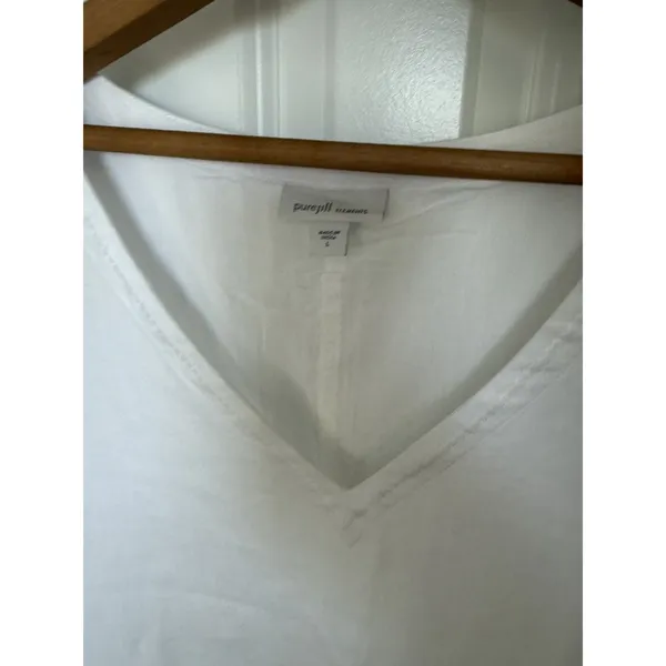 J. Jill Elements Linen White Elliptical High Low Sleeveless Large Dress - Image 2