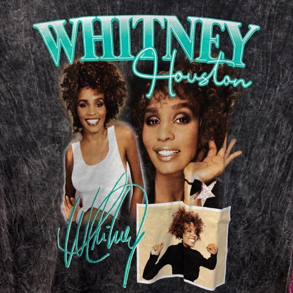 Whitney Houston Collage black tee size large - Image 2
