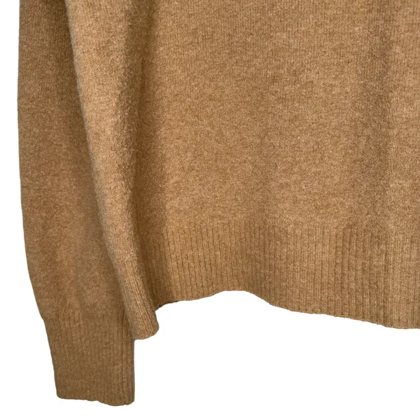 J Crew Sweater Womens L Tan Extra Soft Wool Blend Crewneck Classic Minimalist - Image 3