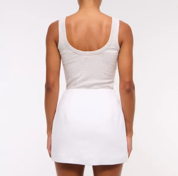 Abercrombie Linen Blend Curve Love Scarlett Mini Skirt - Image 3