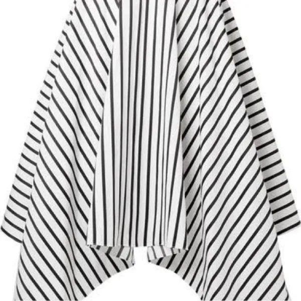 Adam Lippes Stripe Asymmetrical A-line Handkerchief Hem Midi Black Skirt sz 6 - Image 3