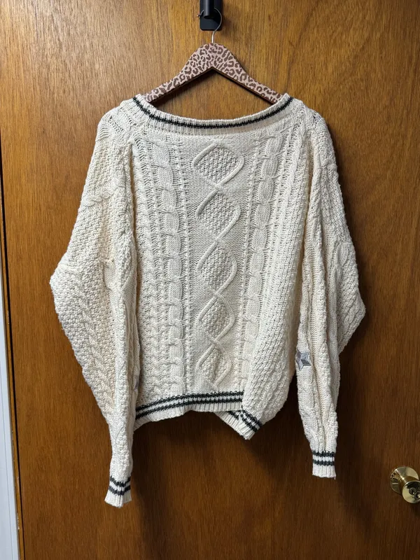 Taylor Swift Folklore Album Era Cable Knit V-Neck Button Cardigan Sweater MD/LG - Image 13
