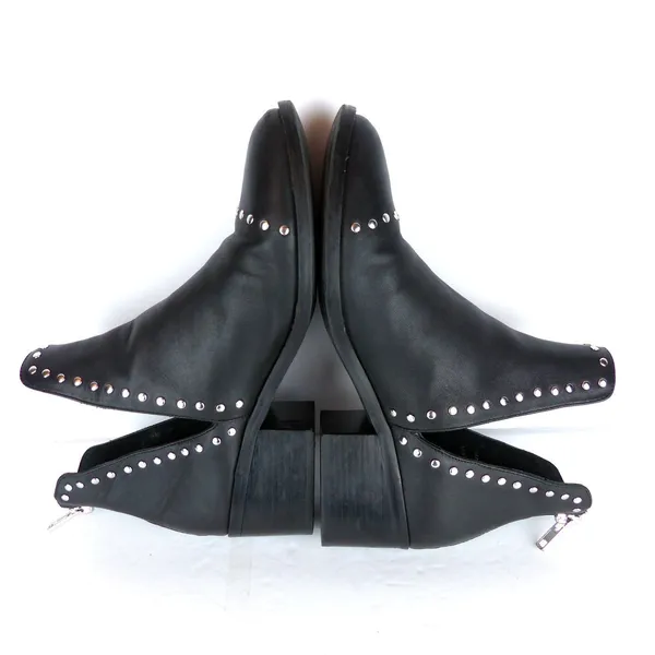 Steve Madden Conspire Ankle Boots Women 9M Black Leather Studded Cutout Rock - Image 9