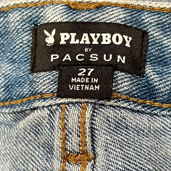 Playboy PacSun Bunny '90s Boyfriend Jeans High Rise Ripped Distressed Women’s 27 - Image 3