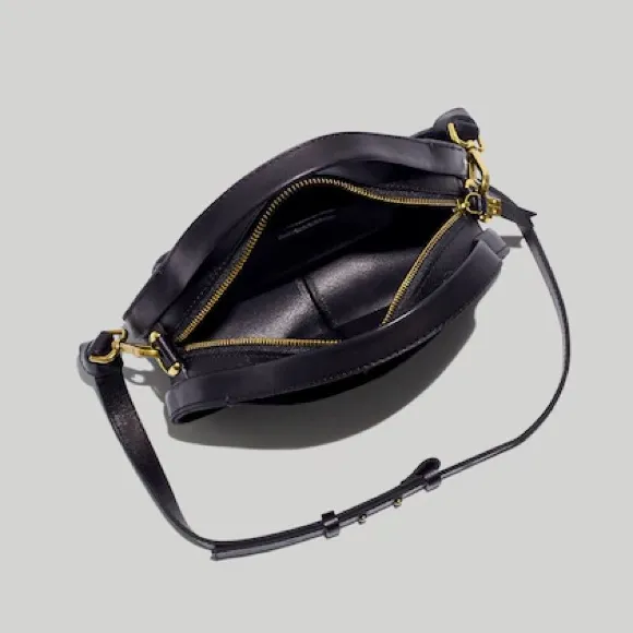Madewell Sydney Black Leather Zip Top Small Crossbody Bag Convertible - Image 4