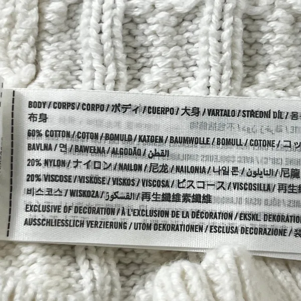 Abercrombie & Fitch Cable Knit Sweater Vest Women's Large White V-Neck Preppy - Image 4