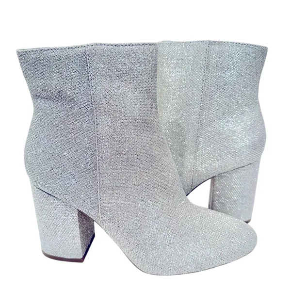 Madden‎ Girl Riving GF Ankle Boots Women 8.5 Silver Metallic Y2K Holiday Glam - Image 4