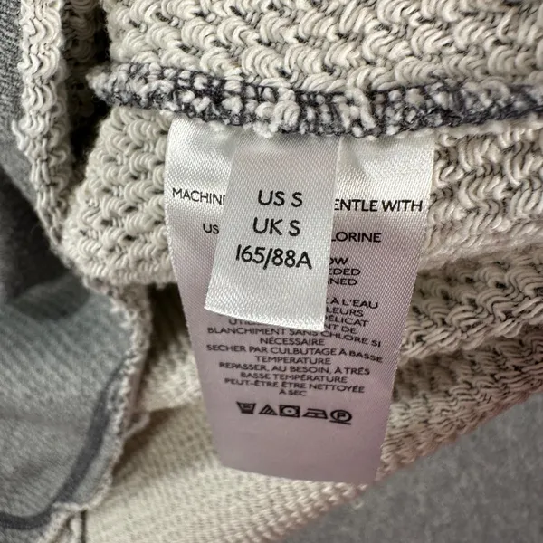 Pilcro Funnel Neck Cut Off Pullover Womens Small Gray Terry Boxy Casual Lounge - Image 8