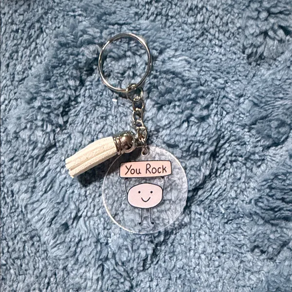 Handmade Gray‎ You Rock Keychain & Accessories - Image 10