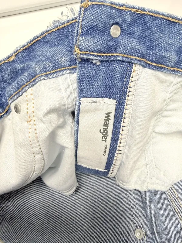 Wrangler Reworked Ultra High-Rise Frayed Denim Shorts - Image 9
