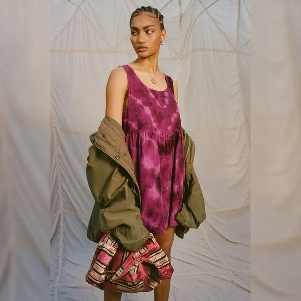 Urban Outfitters Kimchi Blue Tie-Dye Corduroy Babydoll Mini‎ Dress Small - Image 4