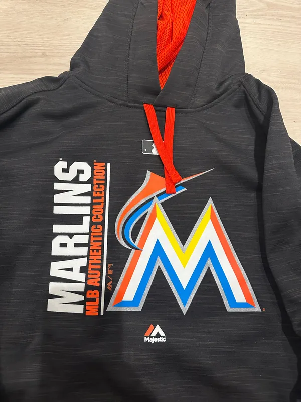 Miami Marlins MLB Sweatshirt Gray Size XL - Image 2