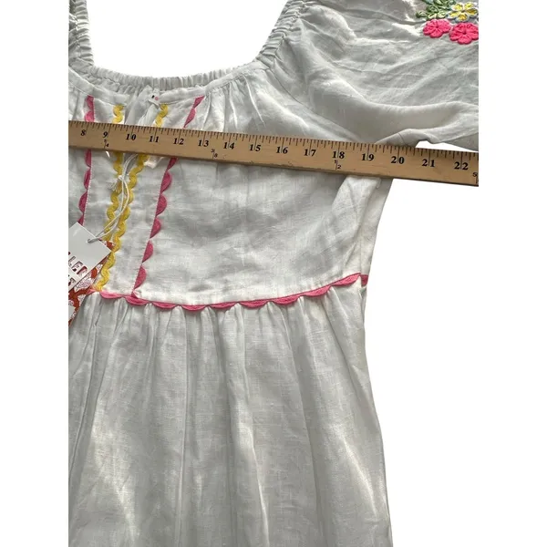 Roller Rabbit Embroidered Maxi Dress XL 100% Linen Maxi Lined Floral‎ NWT #RR-30 - Image 10