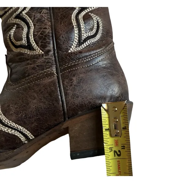 Circle G Womens Cowboy Boots Size 9.5 Brown Leather Square Toe Western Texas - Image 13