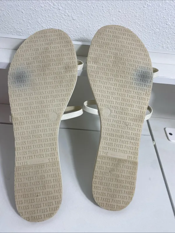 TKEES Cream Double-strap Minimal Slide Sandals Size 11 US - Image 6