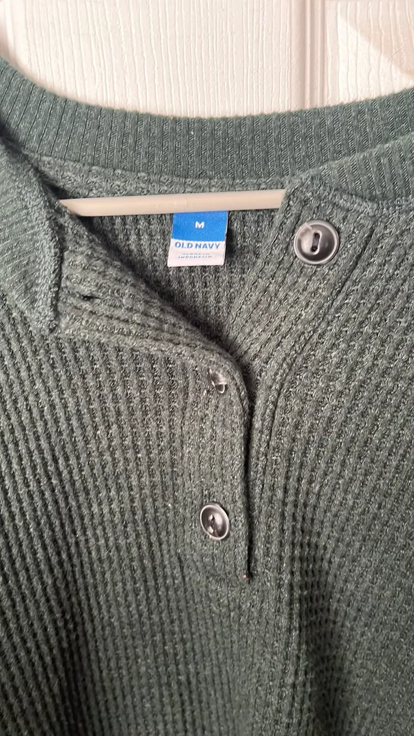Old Navy Waffle Knit Long Sleeve Henley - Image 3