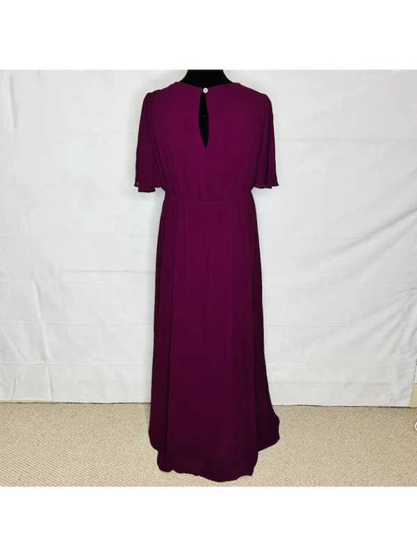 Show Me Your Mumu Emily Empire Merlot Purple Maroon Chiffon Maxi Dress Sz XL - Image 10