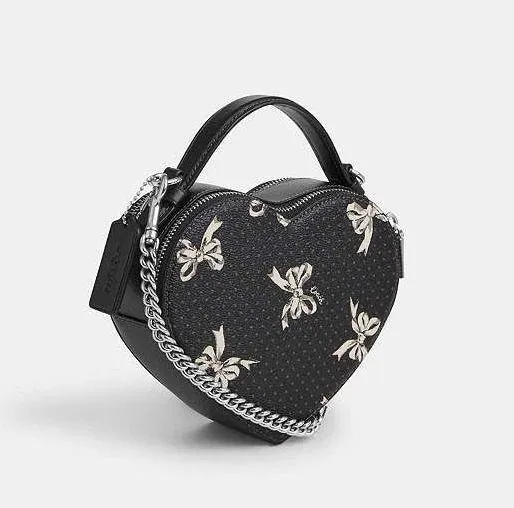 Heart Crossbody Bag With Bow Print - Image 11