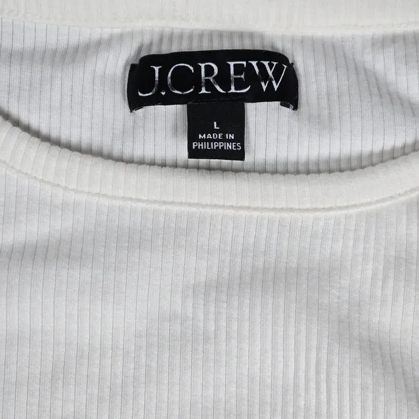 J. Crew Vintage rib ruffle-sleeve‎ shirt L BP083 - Image 3