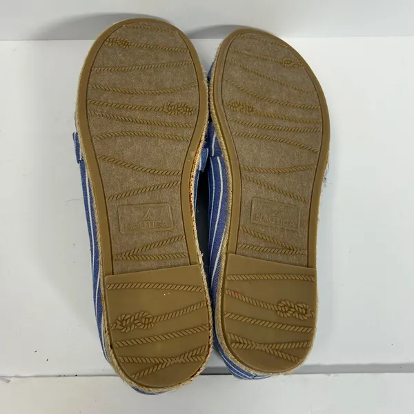 Nautica Idelle Blue White Striped Espadrille Flats Knotted Bow Womens‎ 9.5 - Image 5