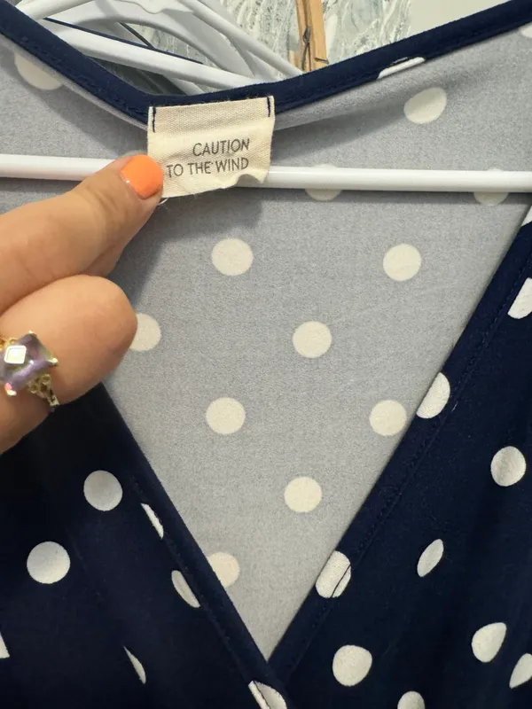 Navy Polka For Work Dress - Image 3